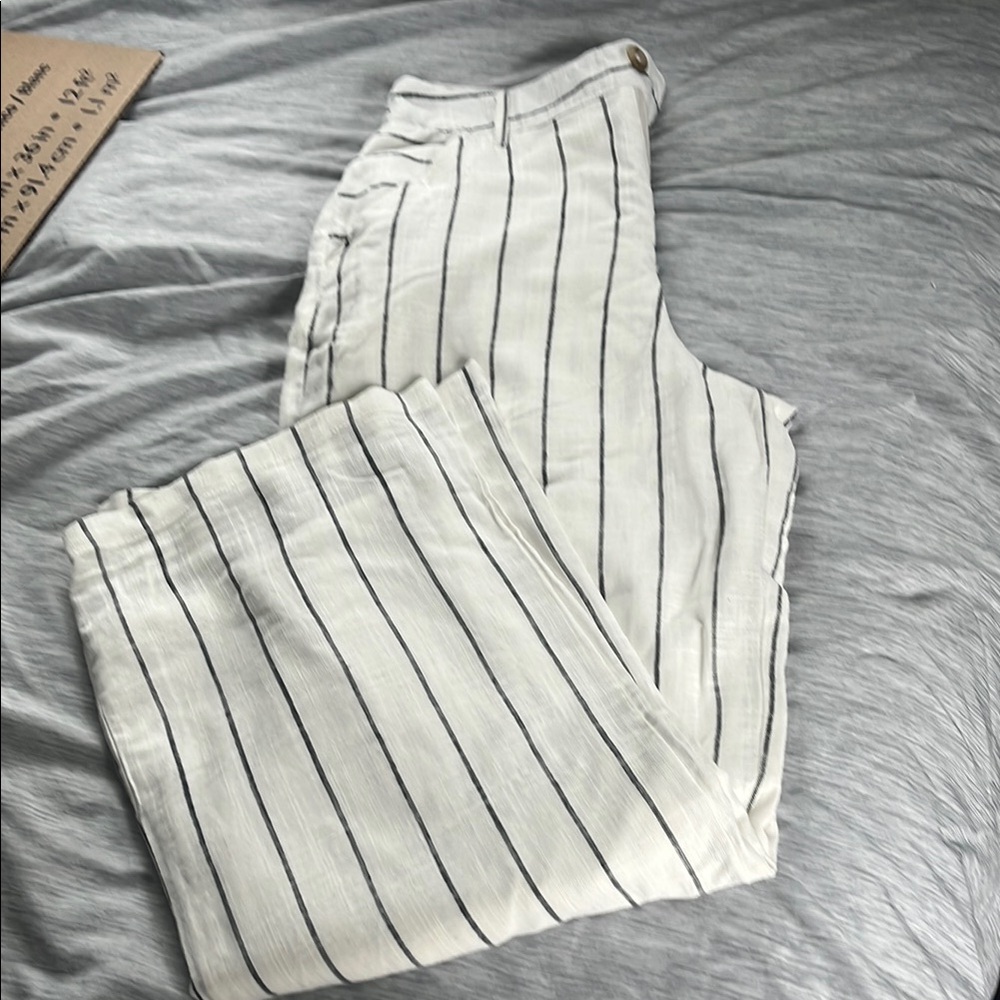 Love By Design White and Black Pinstripe Chinos